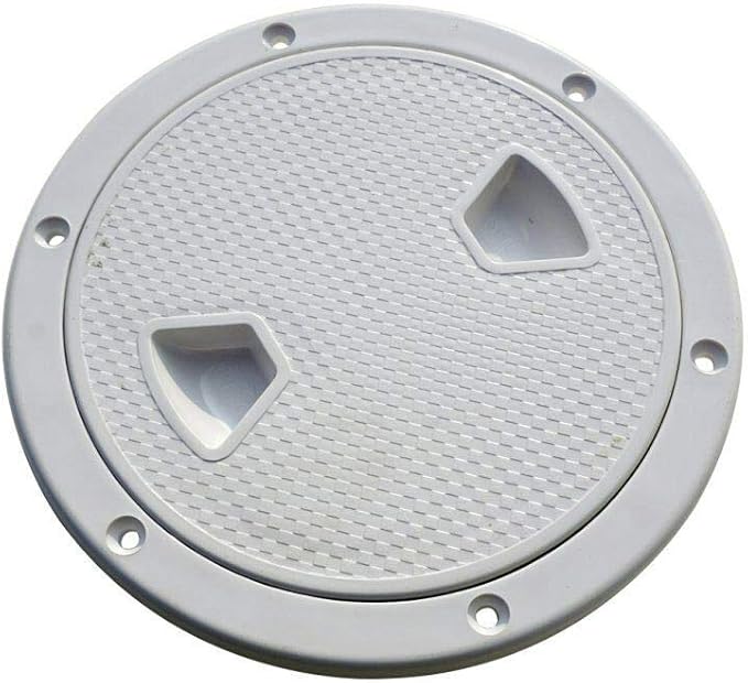 24 厘米海洋白色圆形防滑检查甲板舱门,带可拆卸盖,适用于船只房车.